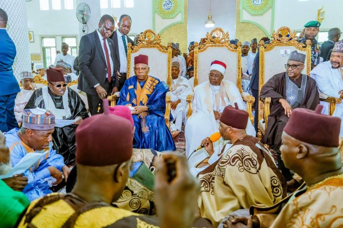 Bikin ɗaurin auren ‘yar Gwamnan Borno a Maiduguri tare da manyan baki ciki har da Kashim Shettima da Aliko Dangote.