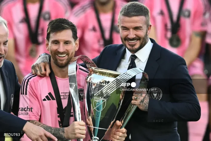Lionel Messi da Beckham a filin wasa na kungiyar kwallon kafar Inter Miami