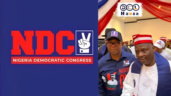 Ɗan takarar Shugaban Nijeriya na jam'iyyar NDC Peter Obi, da mataimakisa Injiniya Rabi'u Musa Kwankwaso